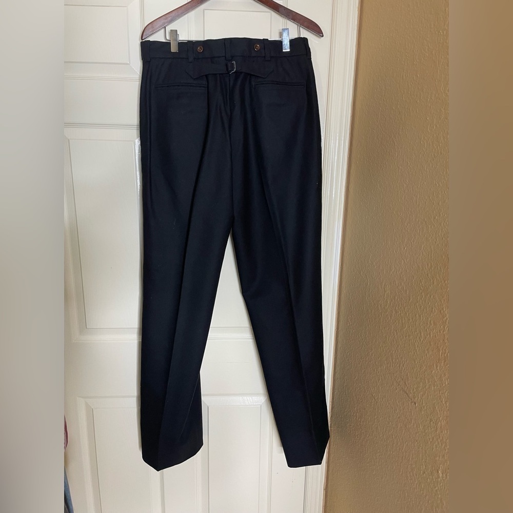 Ralph Lauren Men's Black Classic-Fit Wool Trousers Pants 35W 34L‌‌ - Picture 11 of 13